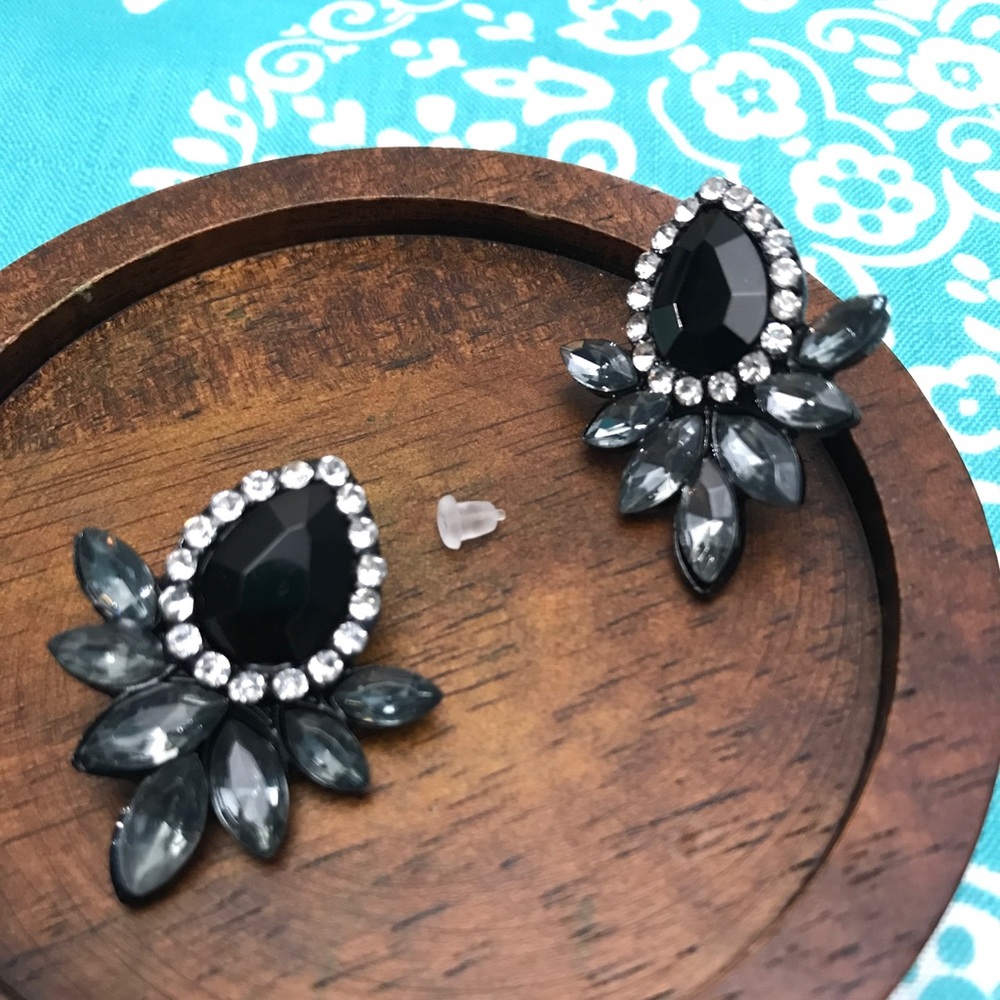 NEW!💙💎BLACK! BLING! EARRINGS!💎💙SO BEAUTIFUL!!! - Picture 5 of 6